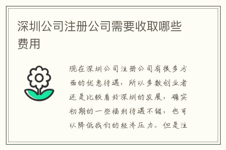 深圳公司注冊(cè)公司需要收取哪些費(fèi)用